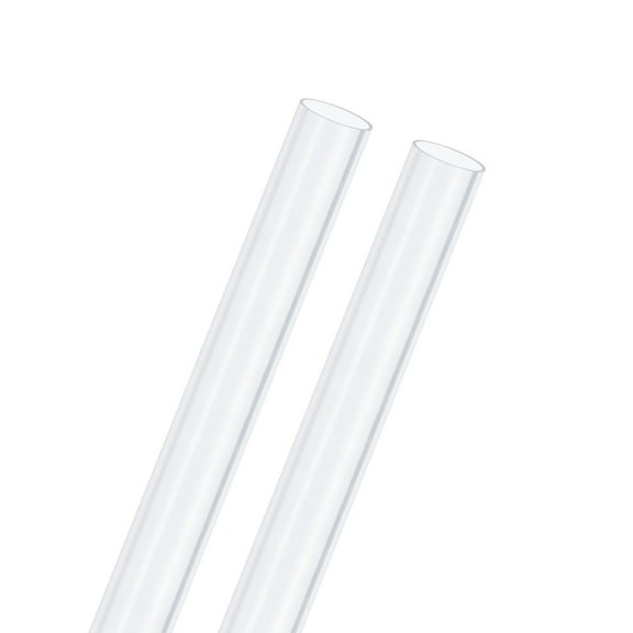 2-Pack Clear Rigid Pipe, 11mm(0.43") ID x 12mm(0.47") OD 1ft Round Plastic Tube for Water Pipe/Fish Tank/Wire Protection, High Hardness Tubing [305mm, Clear Blue]