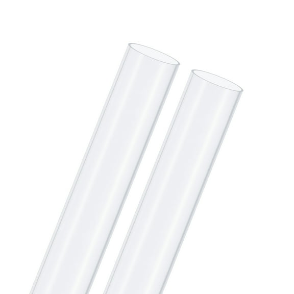 2-Pack Clear Rigid Pipe, 23mm(0.91") ID x 25mm(0.98") OD 1ft Round Plastic Tube for Water Pipe/Fish Tank/Wire Protection, High Hardness Tubing [305mm, Clear Blue]