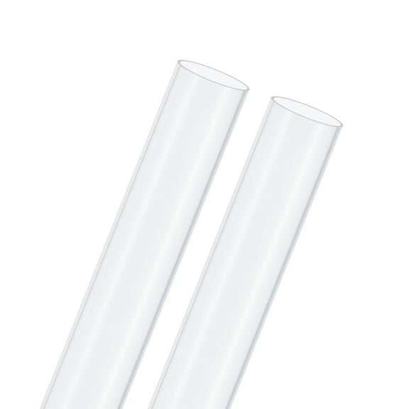 2-Pack Clear Rigid Pipe, 26mm(1.02") ID x 28mm(1.1") OD 0.8ft Round Plastic Tube for Water Pipe/Fish Tank/Wire Protection, High Hardness Tubing [Clear Blue]