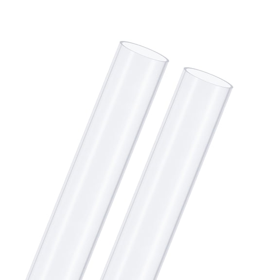 2-Pack Clear Rigid Pipe, 28mm(1.1") ID x 30mm(1.18") OD 1ft Round Plastic Tube for Water Pipe/Fish Tank/Wire Protection, High Hardness Tubing [305mm, Clear Blue]