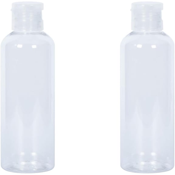 2 Pack Clear Travel Size Toiletry Bottles, 3.4oz TSA Approved Containers, Leak Proof Squeezable Plastic