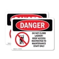 thumbnail image 1 of (2 Pack) Do Not Climb Ladder Roof Access OSHA Danger Sign 14 Inch X 10 Inch Vinyl Label Decal Sticker Weather Resistant, UV Protected for Workplace, Business, and Construction Site,, 1 of 7