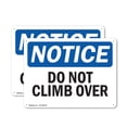 thumbnail image 1 of (2 Pack) Do Not Climb Over OSHA Notice Sign 24 Inch X 18 Inch Indoor / Outdoor Rust-Free Aluminum Metal Signs for Workplace, Workshop, and Construction Site, Made in the USA, 1 of 8
