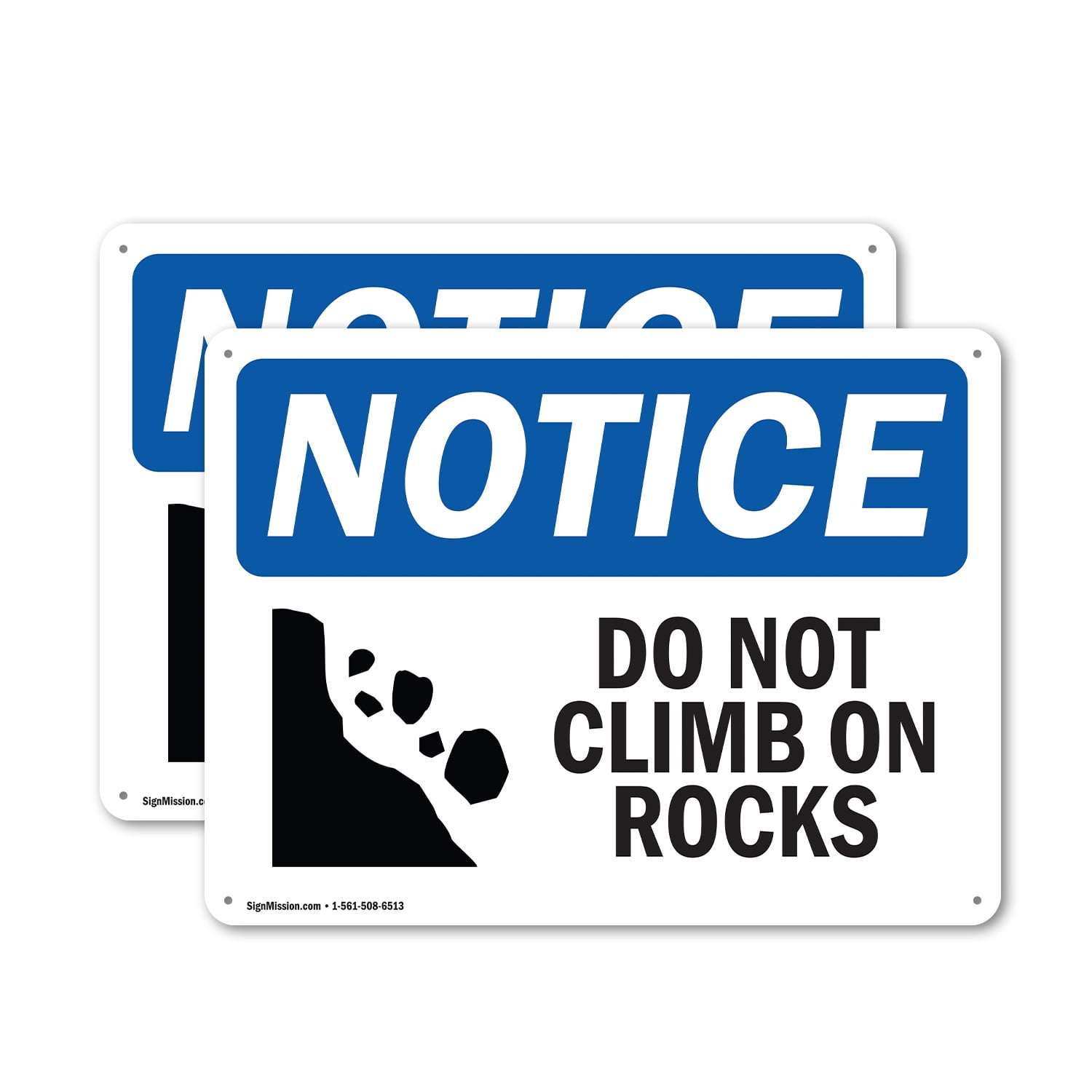(2 Pack) Do Not Climb On Rocks OSHA Notice Sign 14 Inch X 10 Inch ...