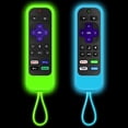 thumbnail image 1 of [2 Pack] Climberer silicone remotes cover case Compatible with TCL,Roku,Hisense remote | Roku Express 4K+ 2021 | Roku Streaming Stick+/Stick 4K 2021(Luminous Green + Blue), 1 of 7