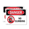 thumbnail image 1 of (2 Pack) No Climbing OSHA Danger Sign 14 Inch X 10 Inch Plastic Sign, Weather Resistant, UV Protected for Workplace, Business, and Construction Site, Made in the USA, 1 of 8
