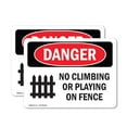 thumbnail image 1 of (2 Pack) No Climbing Or Playing On Fence OSHA Danger Sign 14 Inch X 10 Inch Vinyl Label Decal Sticker Weather Resistant, UV Protected for Workplace, Business, and Construction Site,, 1 of 7