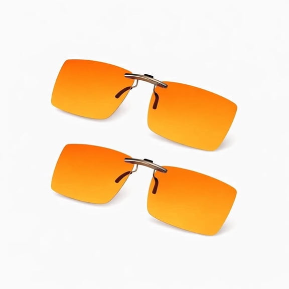 2 Pack Clip On Computer Glasses for Men Women Lightweight Rimless Frame Screen Use Office Work
