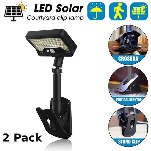 Generic Solar Motion Sensor Outdoor Security Light Clip-On Monocrystalline IP65 Waterproof Dusk till Dawn LED 2 Pack