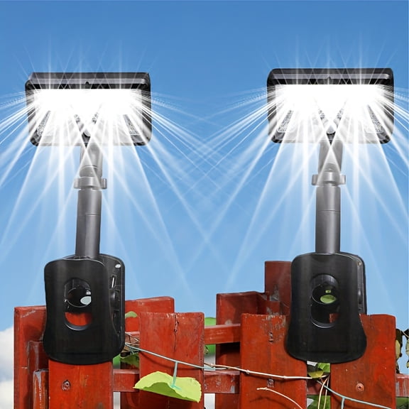 2 Pack Clip-On Solar Outdoor Wall Lights, Motion Sensor, 3 Lighting Modes, Bright White, Waterproof, Easy Install for Fence, Deck, Yard, Patio, Garage Pathway