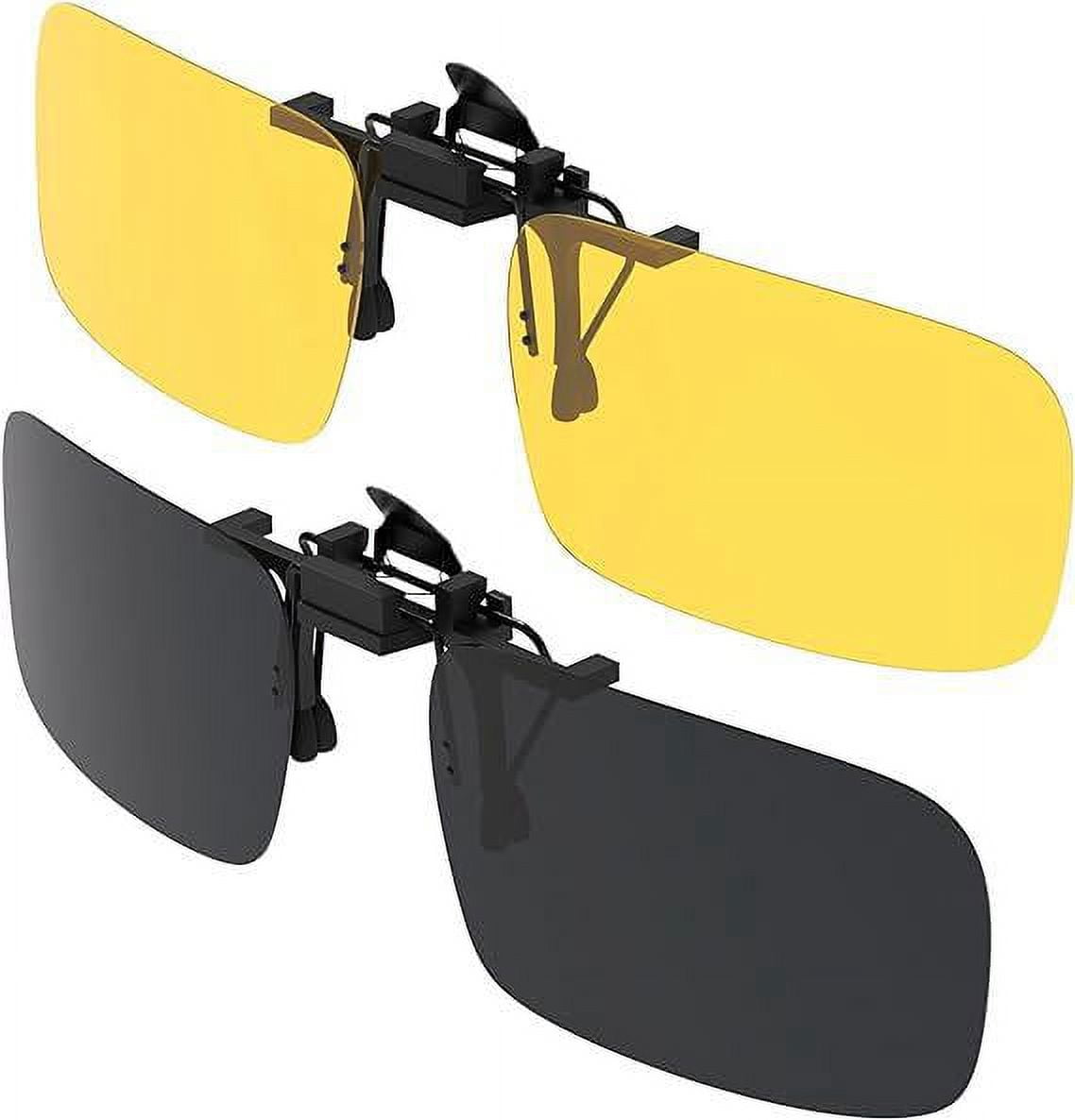 [2Pack] ClipOn Sunglasses, Men/Women, Driver'S Night Vision Goggles
