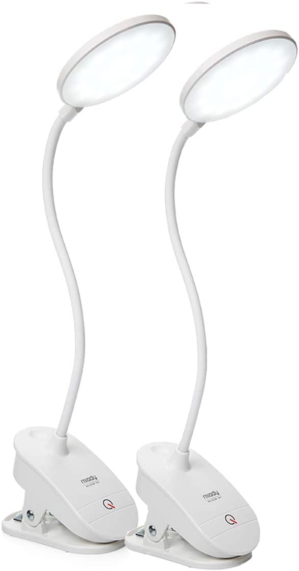 2 Pack Clip on Lamp,Battery Powered Reading Lamp,Clip on Light for Bed