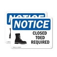 thumbnail image 1 of (2 Pack) Closed Toed Shoes Required OSHA Notice Sign 10 Inch X 7 Inch Indoor / Outdoor Rust-Free Aluminum Metal Signs for Workplace, Workshop, and Construction Site, Made in the USA, 1 of 8