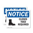 thumbnail image 1 of (2 Pack) Closed Toed Shoes Required OSHA Notice Sign 10 Inch X 7 Inch Plastic Sign, Weather Resistant, UV Protected for Workplace, Business, and Construction Site, Made in the USA, 1 of 8