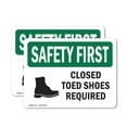 thumbnail image 1 of (2 Pack) Closed Toed Shoes Required With Symbol OSHA Safety First Sign, 1 of 7