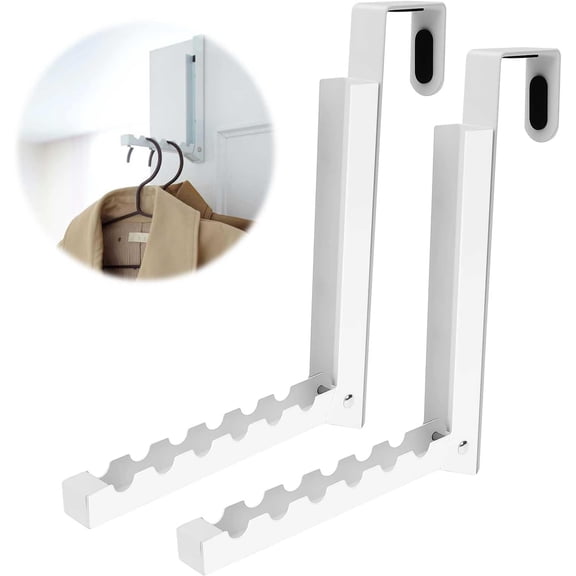 2 Pack Clothes Drying Rack, Space Saver Laundry Drying Rack Collapsible Over The Door Drying Rack for Laundry,Balcony, Mudroom, Bedroom (White)