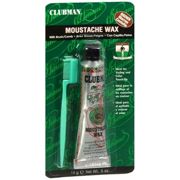 2 Pack - Clubman Moustache Wax Brown 0.50 oz