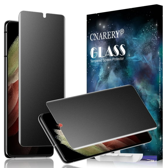 [2 Pack] Cnarery 4 Way 360  Matte Privacy Screen Protector for Samsung Galaxy S21 Ultra 6.8 Inch, Fingerprint Sensor Compatible, Anti-Glare Full Adhesive Flexible Film (Not Glass)