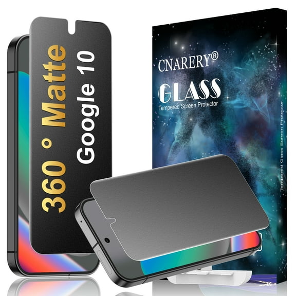 [2 Pack] Cnarery 4 Way 360  Matte TPU Privacy Screen Protector for Google Pixel 10 (Not Glass), Fingerprint Sensor Compatible, Anti-Glare Full Adhesive Flexible Film
