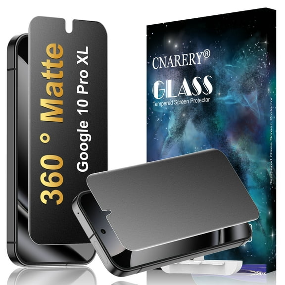 [2 Pack] Cnarery 4 Way 360  Matte TPU Privacy Screen Protector for Google Pixel 10 Pro XL (Not Glass), Fingerprint Sensor Compatible, Anti-Glare Full Adhesive Flexible Film