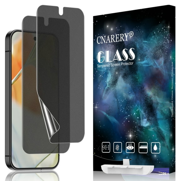 [2 Pack] Cnarery Anti Glare Matte Privacy TPU Screen Protector for Google Pixel 9 (Not Glass), Fingerprint Sensor Compatible, Full Adhesive Flexible Film, Easy Installation
