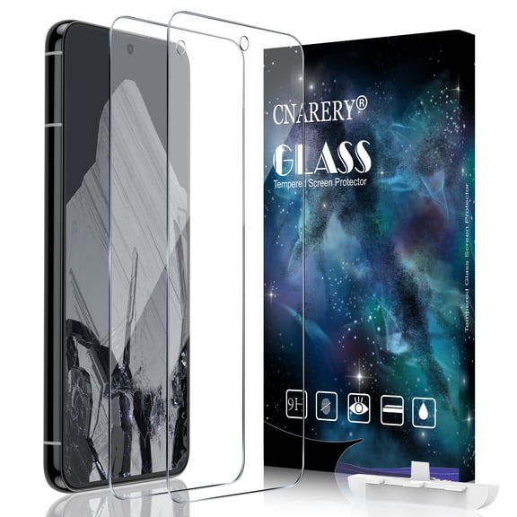 [2 Pack] Cnarery Compatible for Google Pixel 8 Pro Screen Protector, 9H Screen Protector Tempered Glass [Fingerprint Sensor Support][Easy Installation]