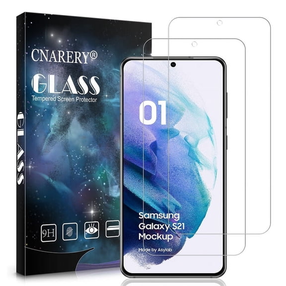 [2 Pack] Cnarery Galaxy S21 Plus Screen Protector, Fingerprint Unlock 9H Tempered Glass Film for Samsung Galaxy S21+ Screen, 3D Curved, Bubble Free, Easy Installation, Case-Friendly
