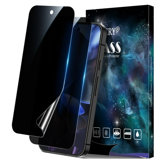 [2 Pack] Cnarery Privacy Screen Protector for Google Pixel 9 Pro, [Fingerprints Sensor Compatible][Case Friendly][Flexible TPU Film][Not Glass] Screen Protector for Google Pixel 9 Pro