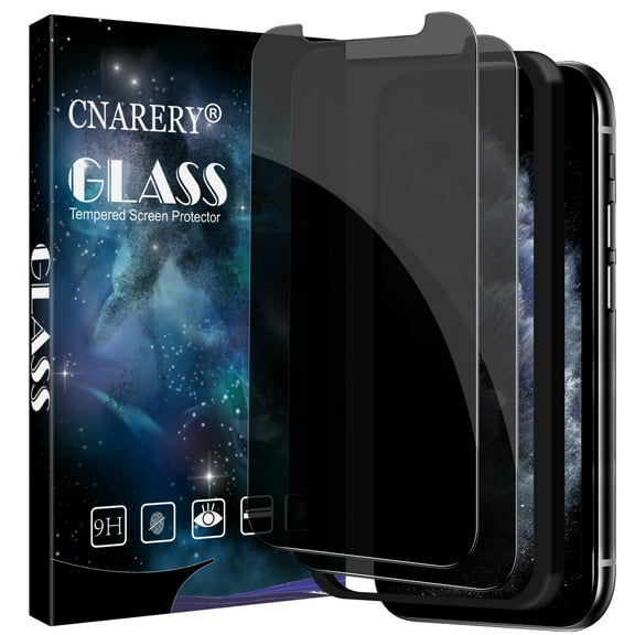[2 Pack] Cnarery Privacy Screen Protector for iPhone 11 Pro Max and iPhone XS Max, Anti Spy 9H Tempered Glass with Alignment Frame Easy Installation Case Friendly