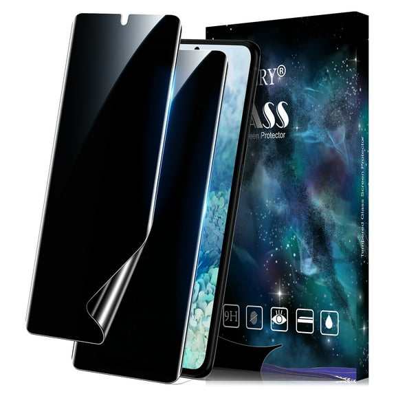 [2 Pack] Cnarery Samsung Galaxy S20 Privacy Screen Protector Flexible TPU, Fingerprint Unlock, Scratch Resistant, Easy Installation, Case Friendly, Bubble Free