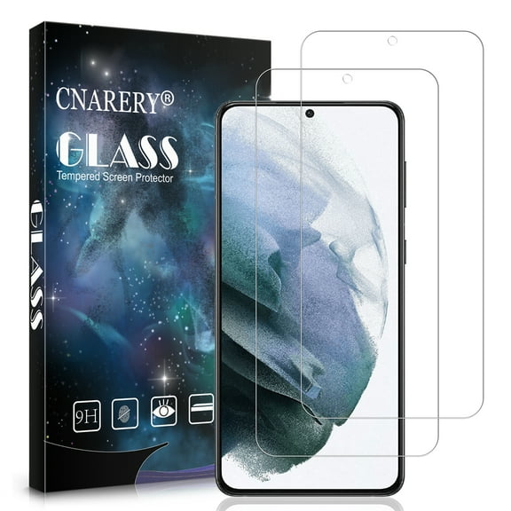 [2 Pack] Cnarery Samsung Galaxy S21 Screen Protector 6.1 Inch, 9H Tempered Glass Film, Fingerprint Unlock, Bubble Free, Scratch Resistant, Full Coverage