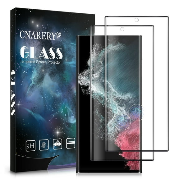 [2 Pack] Cnarery Samsung Galaxy S22 Ultra Screen Protector 6.8 Inch, 9H Tempered Glass Film, Fingerprint Unlock, Bubble Free, Scratch Resistant, Full Coverage