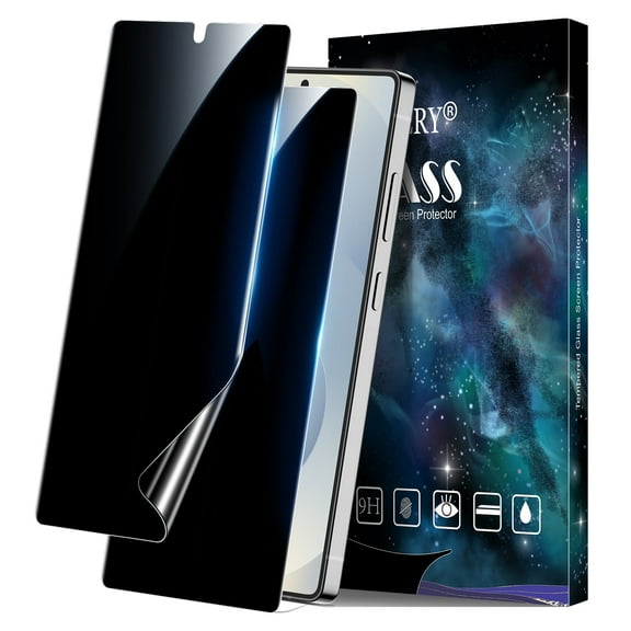 [2 Pack] Cnarery Samsung Galaxy S25 Privacy Screen Protector Flexible TPU, Fingerprint Unlock, Scratch Resistant, Easy Installation, Case Friendly, Bubble Free