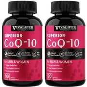 2 Pack CoQ10 High Absorption, Antioxidant for Heart Health, 300 mg Natural Dietary Supplement, Total 180 count