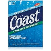 2 Pack Coast Classic Deodorant Soap 4oz 8 Bars Count Each