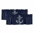 thumbnail image 1 of 2 Pack Coastal Valance for Window Illustration Anchor Rope Dark Blue Kitchen Valance Rod Pocket Short Curtain Topper Decorative Window Treatment for Living Room Bedroom 42"x12", 1 of 8