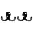 thumbnail image 1 of 2 Pack Coat Hooks, Heavy Duty Double Prong Coat Hooks Wall Mounted , No Rust Black Metal Wall Hooks for Hanging Towel, Coat, Bag, Hat, Cup, Key, 1 of 8
