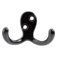 thumbnail image 1 of 2 Pack Coat Hooks Wall Hooks for Hanging, Heavy Duty Double Prong Metal Hook Wall Mounted for Living Room, Bathroom, Kitchen, Bedroom for Coat, Bag, Scarf, Towel, Hat, Key, Cup (Black), 1 of 8