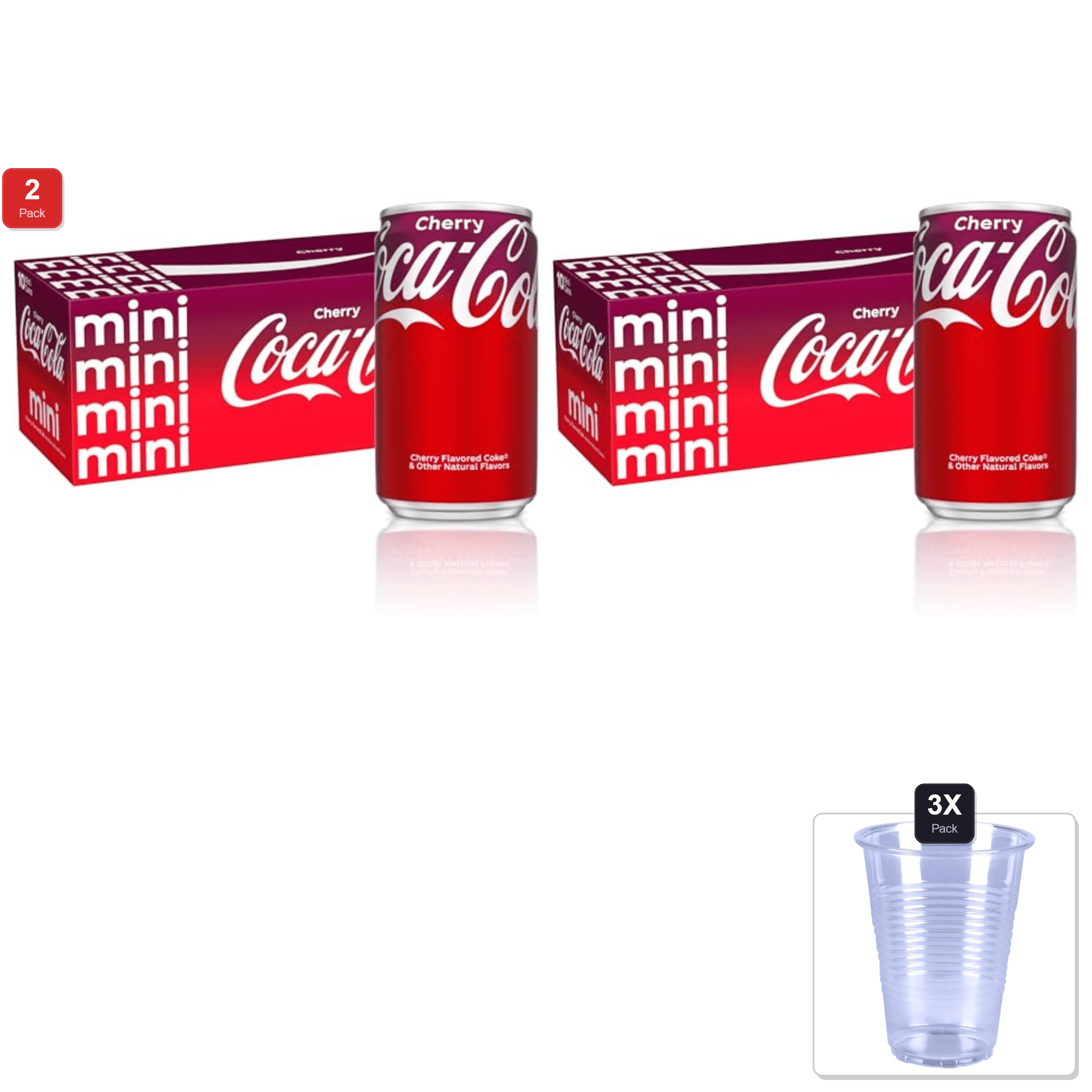 1 Pack | Coca-Cola Cherry Can, 7.5 Fl Oz & 3x 9oz Disposable