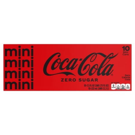 Coca-Cola Zero Sugar Soda Mini Cans 10 pk / 7.5 fl oz - Pack of 2
