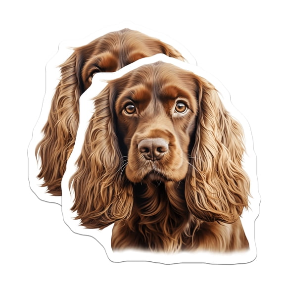 (2 Pack) Cocker Spaniel Stickers - Realistic Dog Portrait - Animal Lover Decals - 5" On Longest Side - Sticks to Smooth Flat Surfaces - Made in USA - BMCS30059