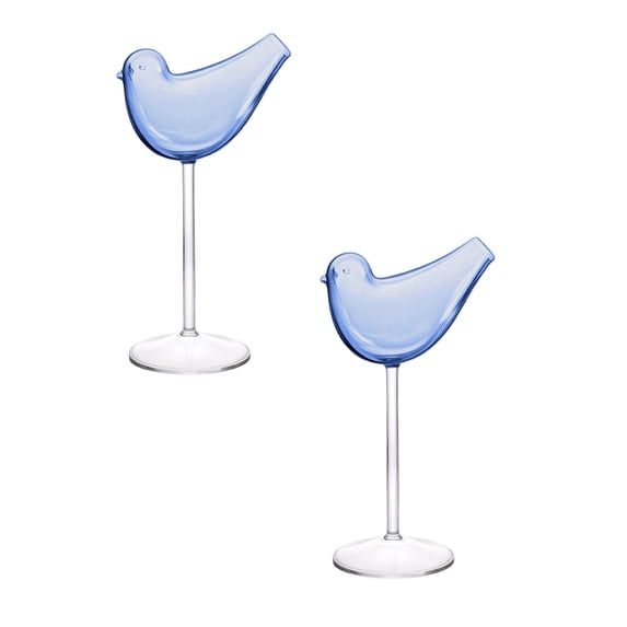 2 Pack Glass - 5oz Bird Shaped Glass, Creative Bird Design Glass, 150ml Individuality Glass Goblet Unique Glass for Champagne, Mixed Drinks, Party Wedding Decor