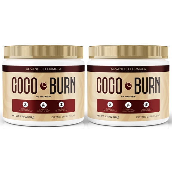 (2 Pack) Coco Burn Natural Daily Powder Formula Designed to Align with Fitness Goals, Support an Active Lifestyle & Body Balance (60 Servings)