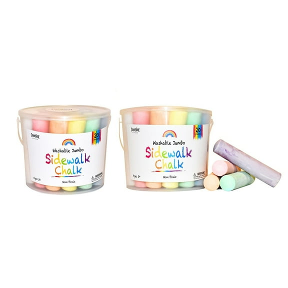2 Pack CocoNut Outdoor Jumbo Sidewalk Chalk, 40 Pieces