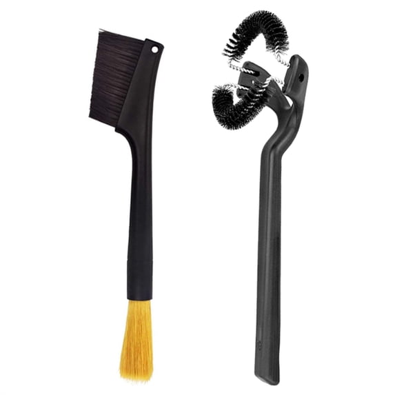 2 Pcs Coffee Brush Cleaning Kit - Wooden Handle Dual Head Brushes For Coffee Machine, Toaster, Barista Tools