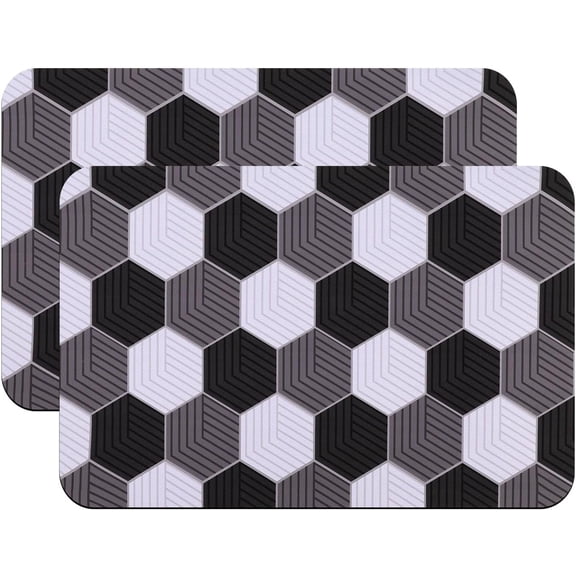 2 Pack Coffee Mat - Coffee Bar Mat for Countertops, 12"x19" Super Absorbent Anti-Slip Dish Drying Mat for Kitchen Counter, Under Coffee Maker Mat Espresso Machine Coffee Pot Mat