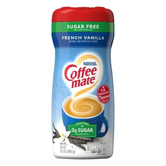 ( 2 Pack ) Coffee-Mate Sugar Free French Vanilla Powder Creamer Canister, 10.2 oz