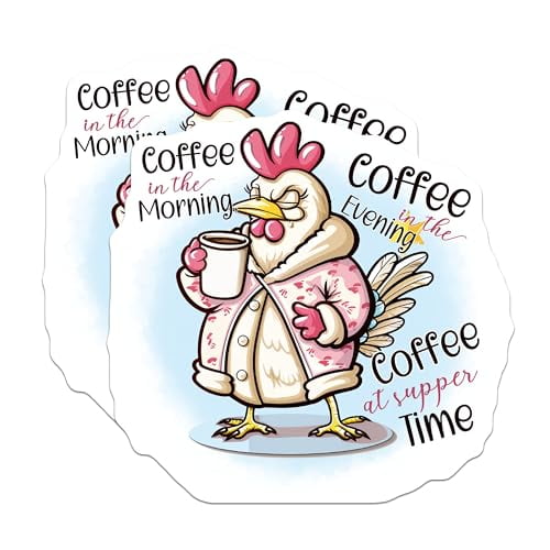 (2 Pack) Coffee in The Morning Magnets - Evening Coffee - Coffee at Supper Time Magnets - 5" On Longest Side - for Cars, Fridges, Toolboxes - Made in USA - MAG4359