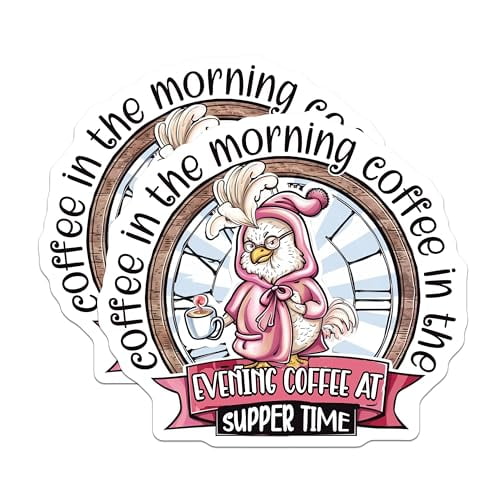 (2 Pack) Coffee in The Morning Magnets - Evening Coffee Time - Cute Owl Design - 5" On Longest Side - for Cars, Fridges, Toolboxes - Made in USA - MAG4369