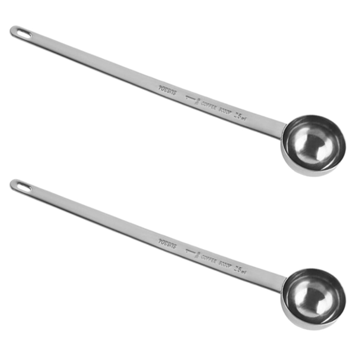 2 Pack Coffee Scoop, Tablespoon Measure Poon, Stainless Steel Long Handle Coffee Spoon Silver